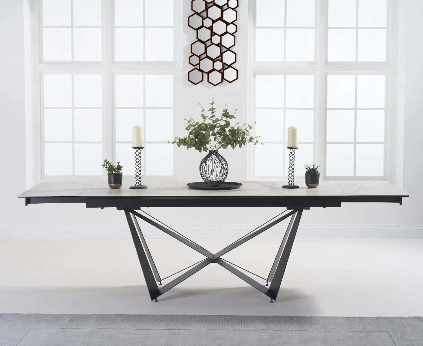 Blenheim Extendable Dining Table - White, Ceramic product