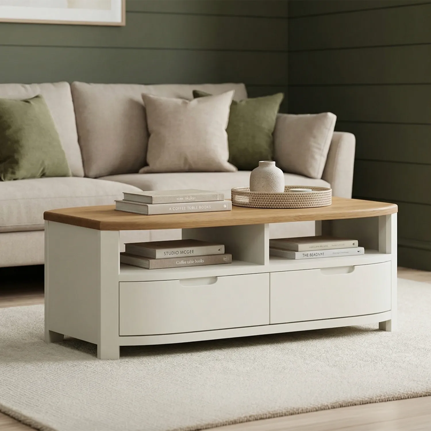 Bradwell 4 Drawer Coffee Table - White, Oak product