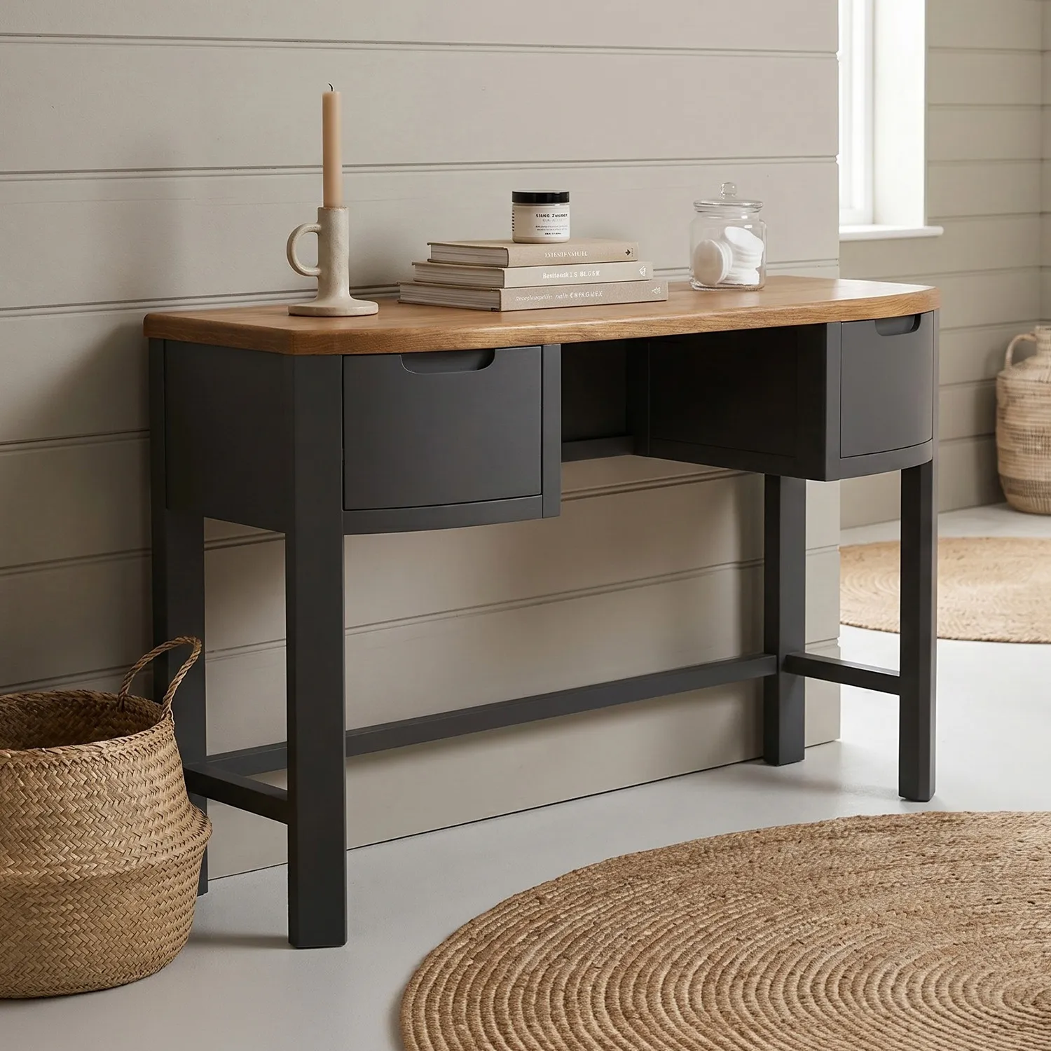 Bradwell Dressing Table - Charcoal, Oak product