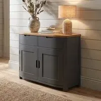 Bradwell Small Sideboard - Charcoal, Solid Oak alternate view