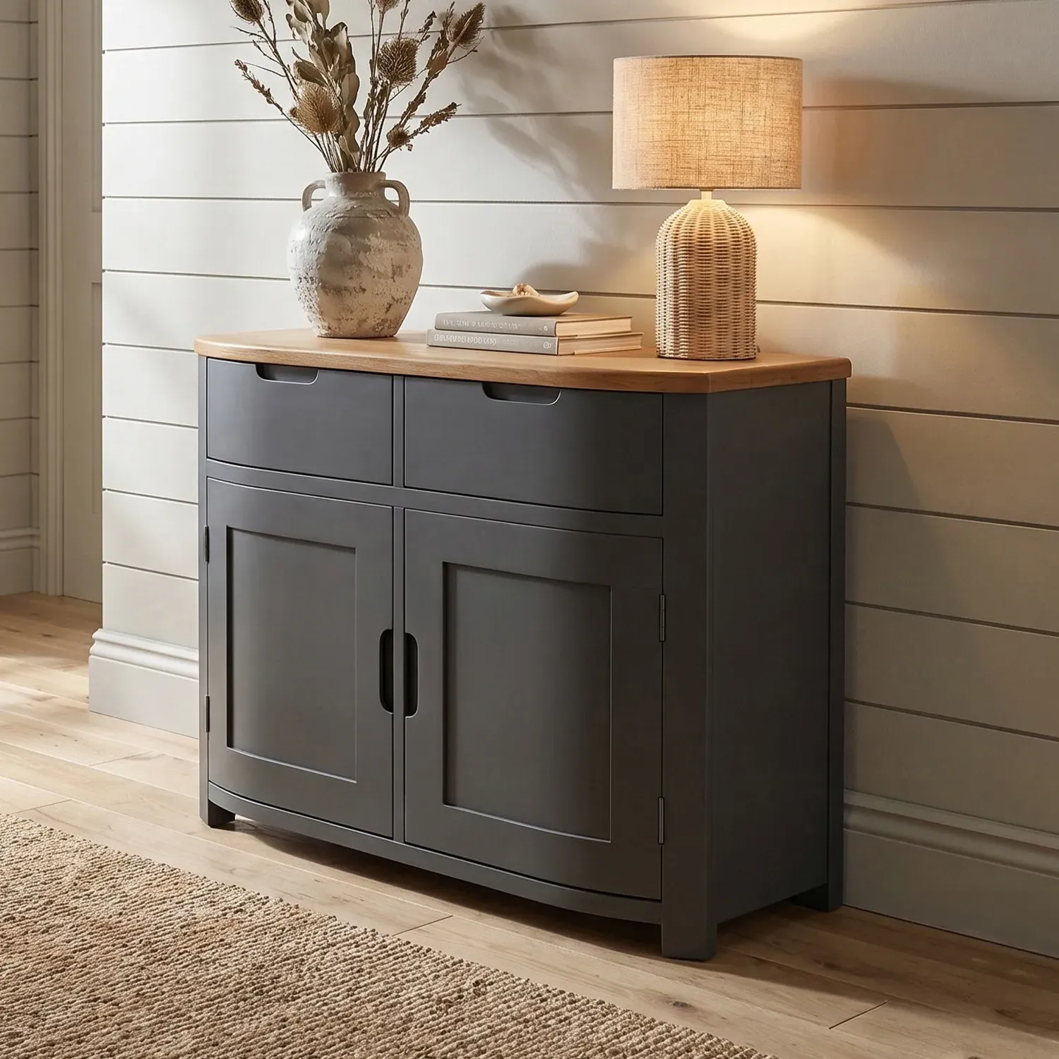 Bradwell Small Sideboard - Charcoal, Solid Oak product