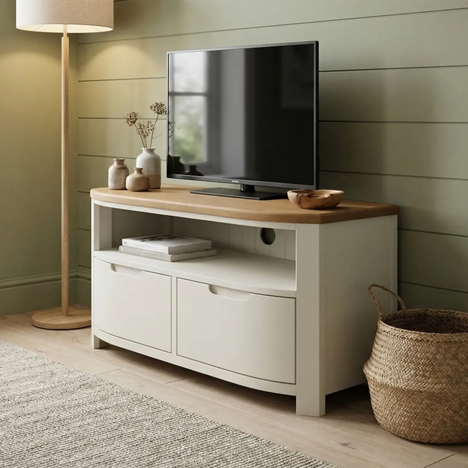 Bradwell Small TV Unit - White, Oak product
