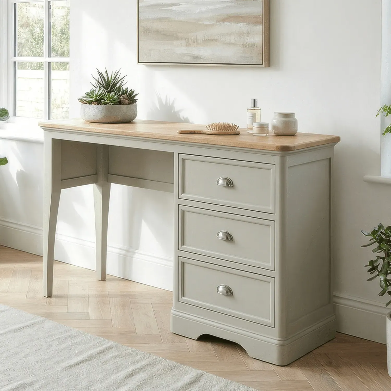Brampton Dressing Table - Soft Green, Solid Oak product