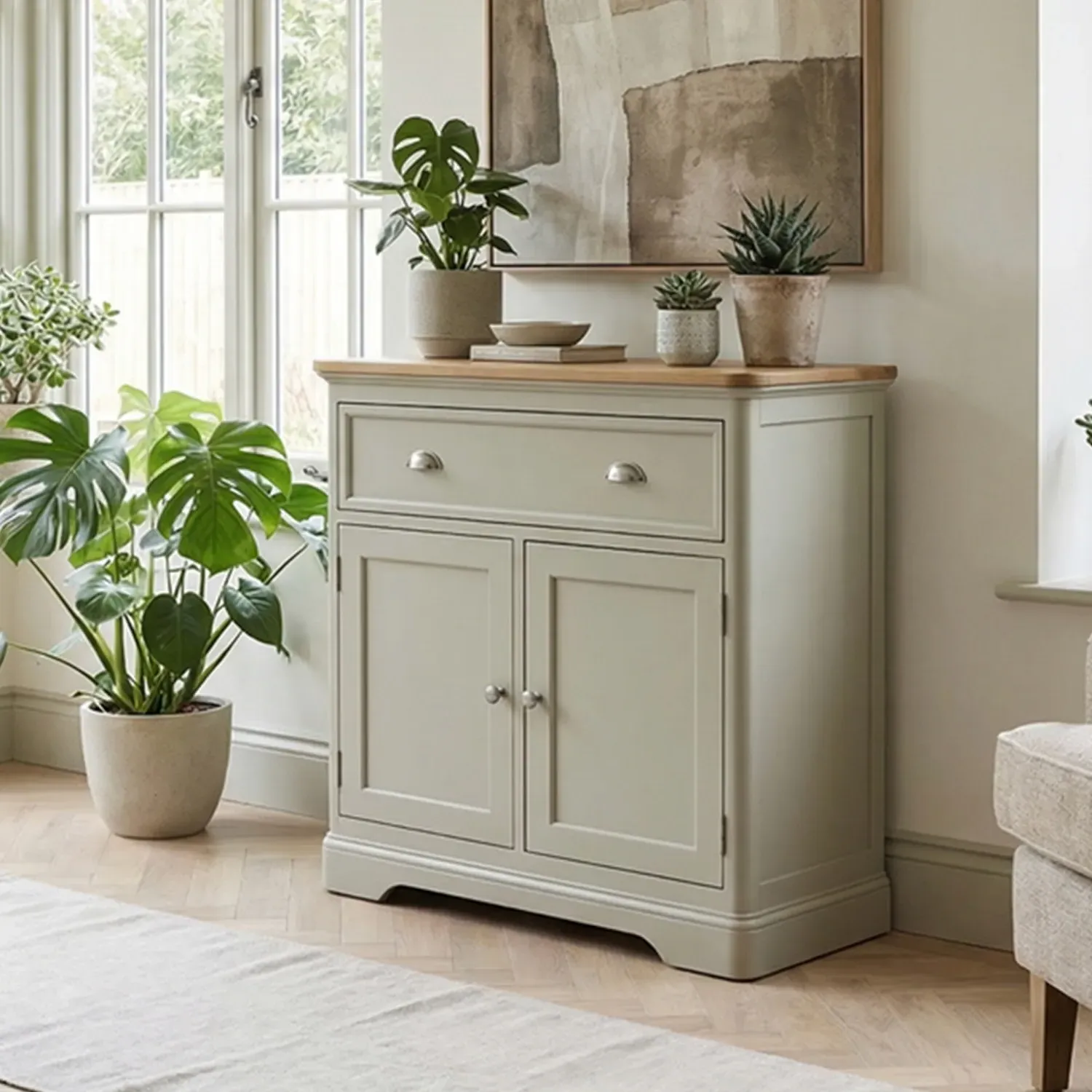 Brampton Hallway Sideboard - Soft Green, Solid Oak product