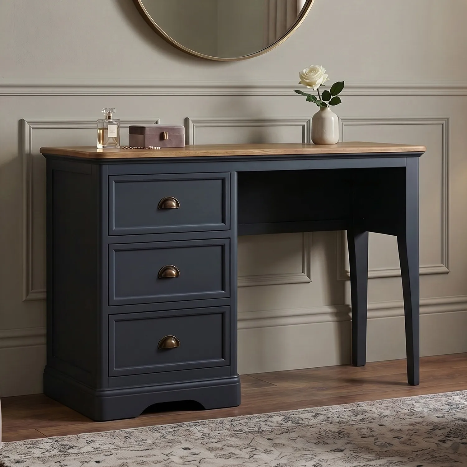 Bridstow Dressing Table - Blue, Solid Oak product