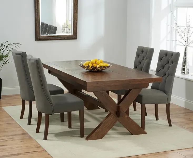 Buckley Extendable Dining Table & 6 Francois Chairs - Dark Oak product