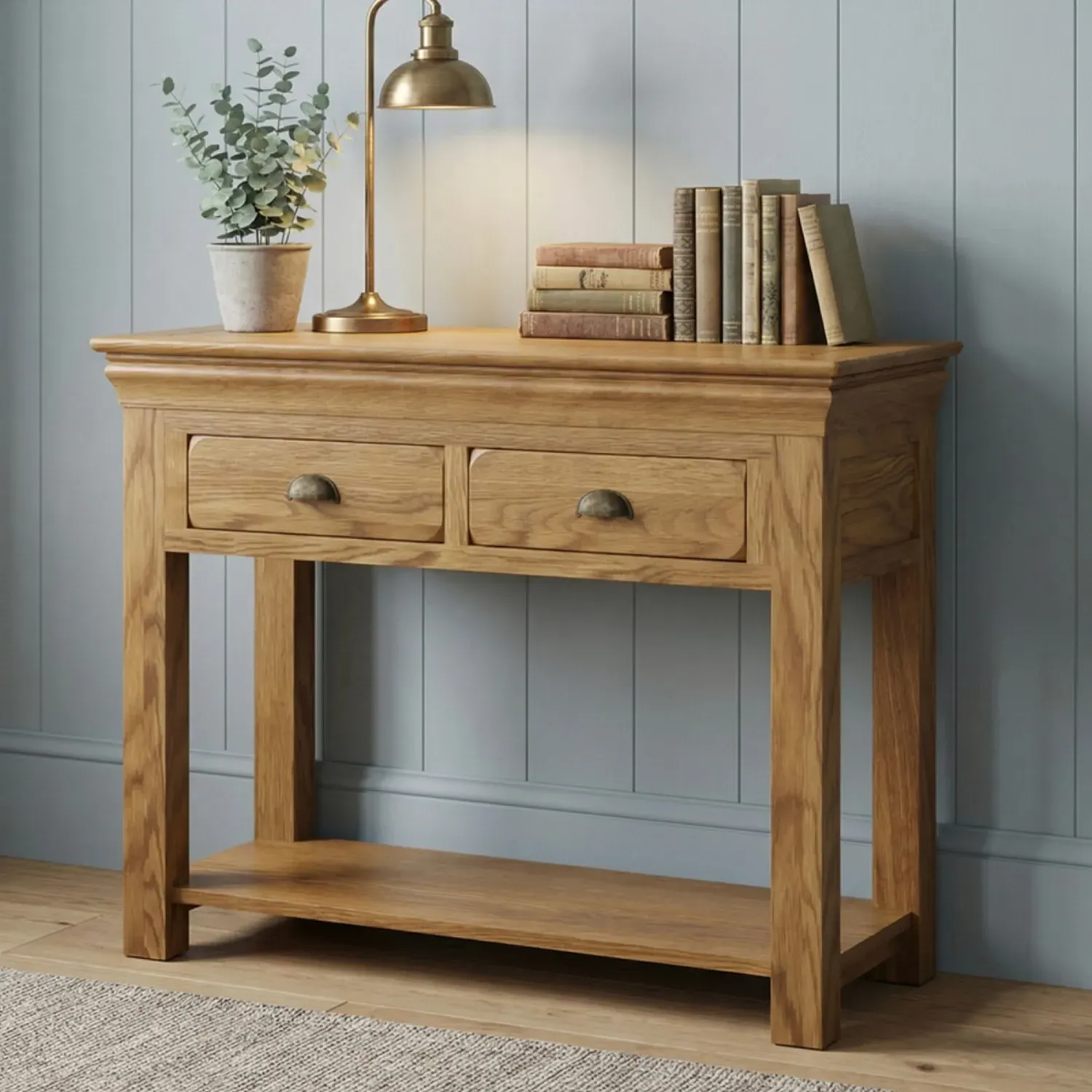 Burford Console Table - Rustic, Solid Oak product
