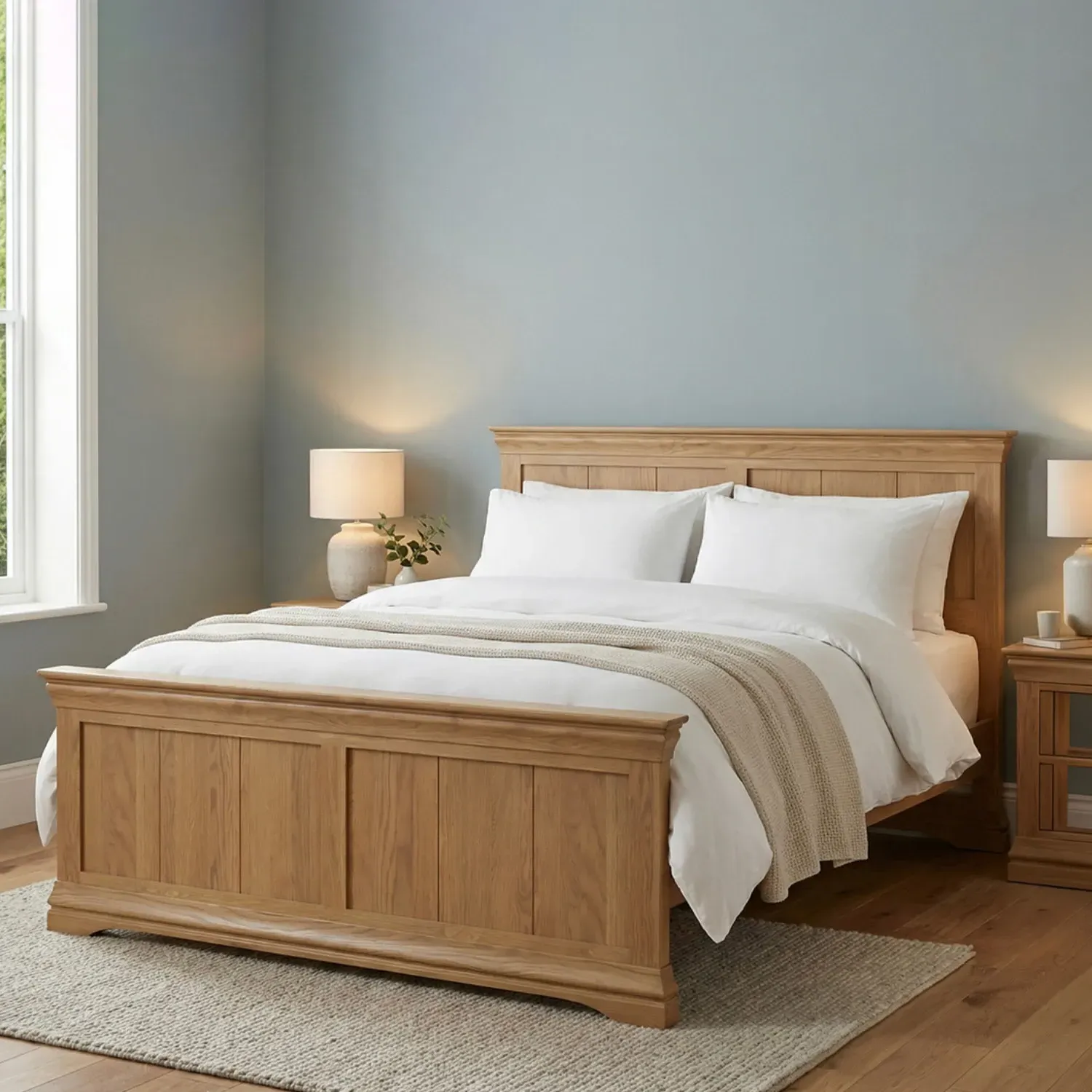 Burford Double Bed Frame - Rustic, Solid Oak product