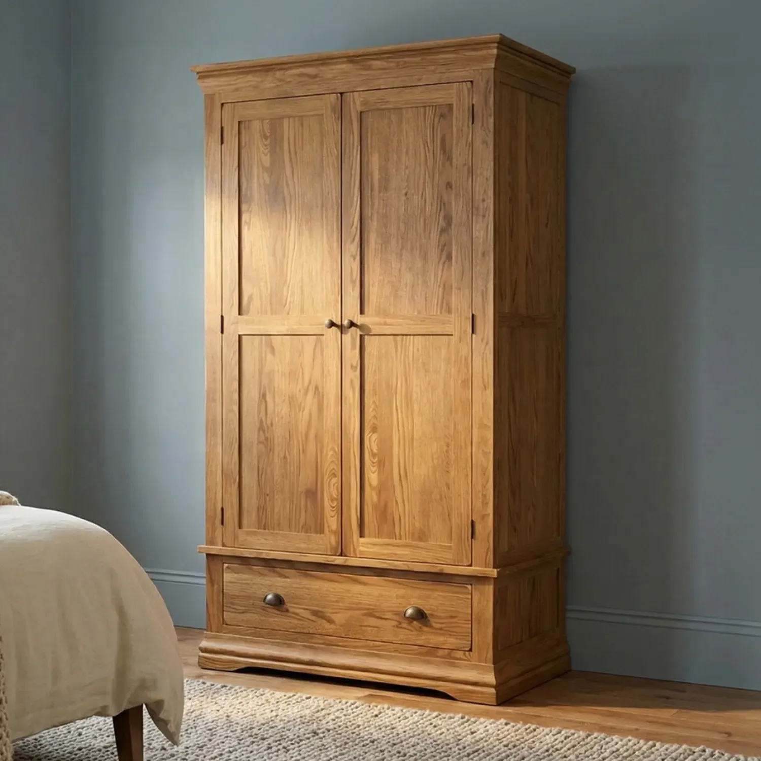 Burford Double Wardrobe - Rustic, Solid Oak product