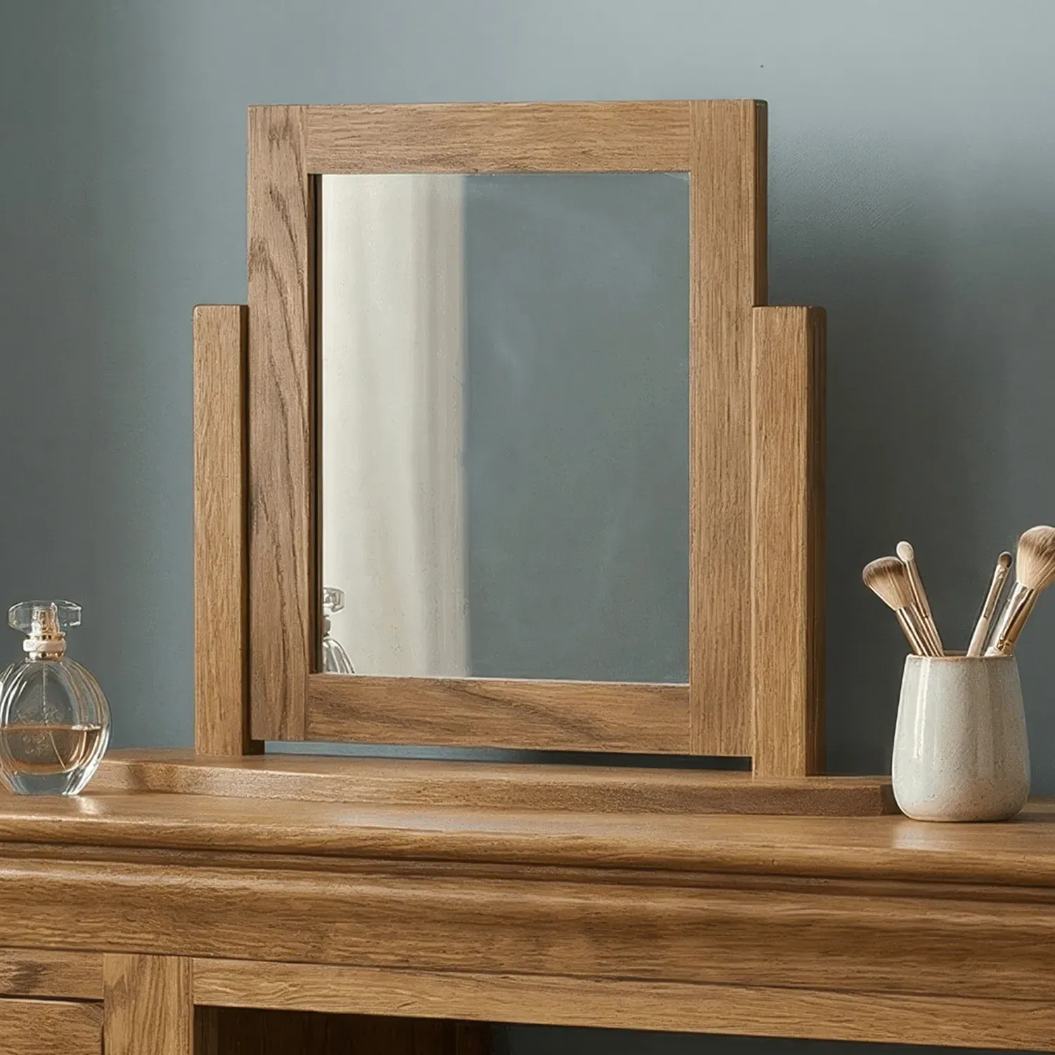 Burford Dressing Table Mirror - Rustic, Solid Oak product
