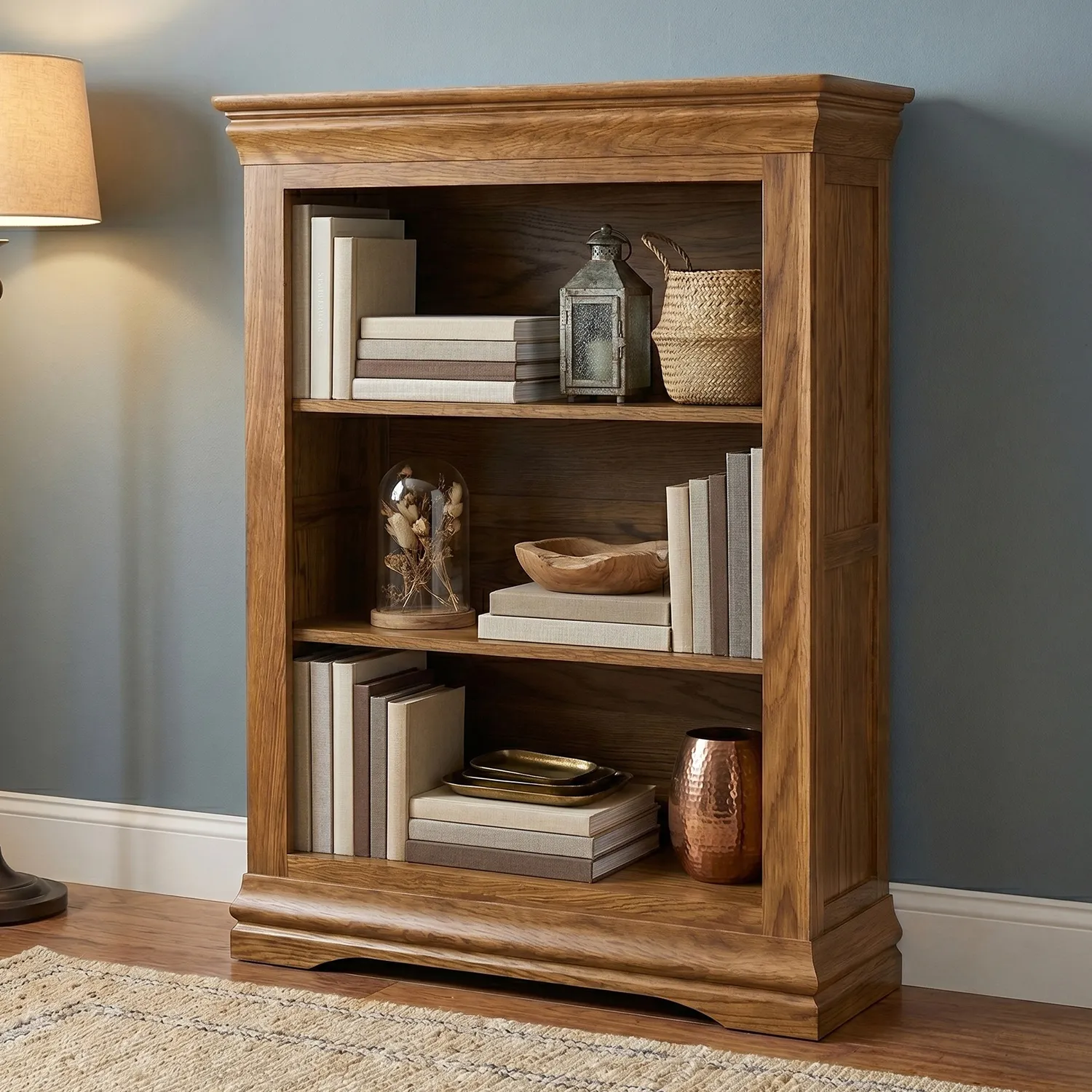 Burford Small Bookcase - Rustic, Solid Oak product