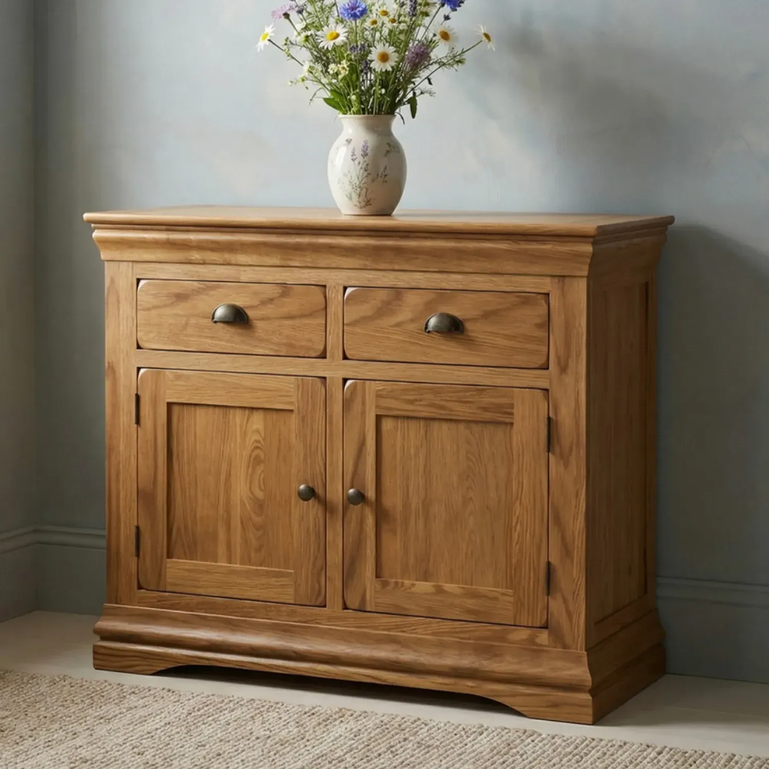 Burford Small Sideboard - Rustic, Solid Oak product