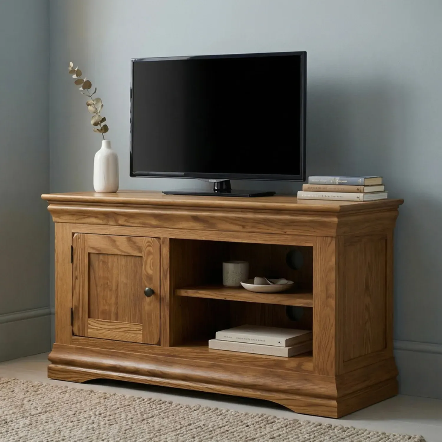 Burford Small TV Unit - Rustic, Solid Oak product