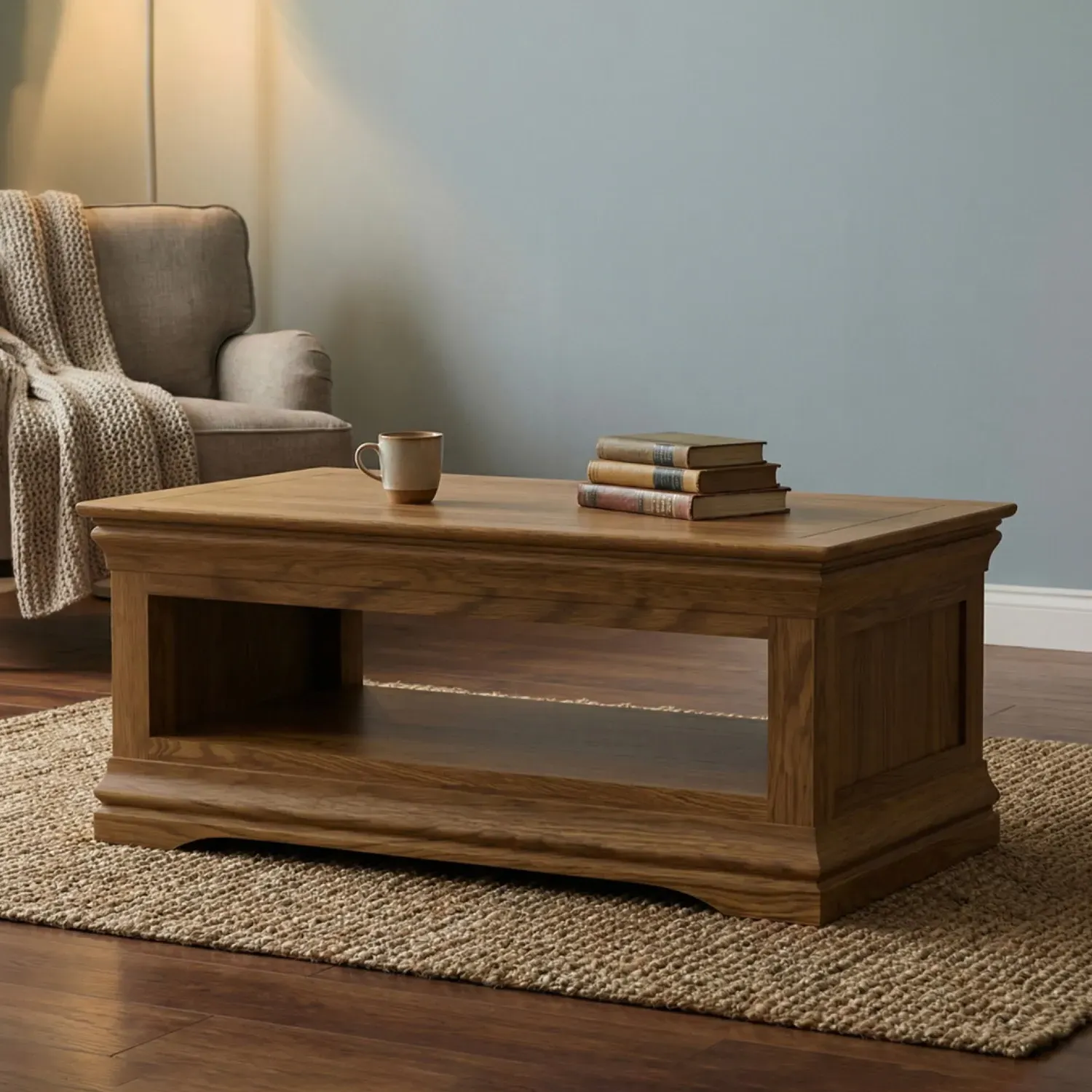 Burford Solid Oak Coffee Table - Rustic product