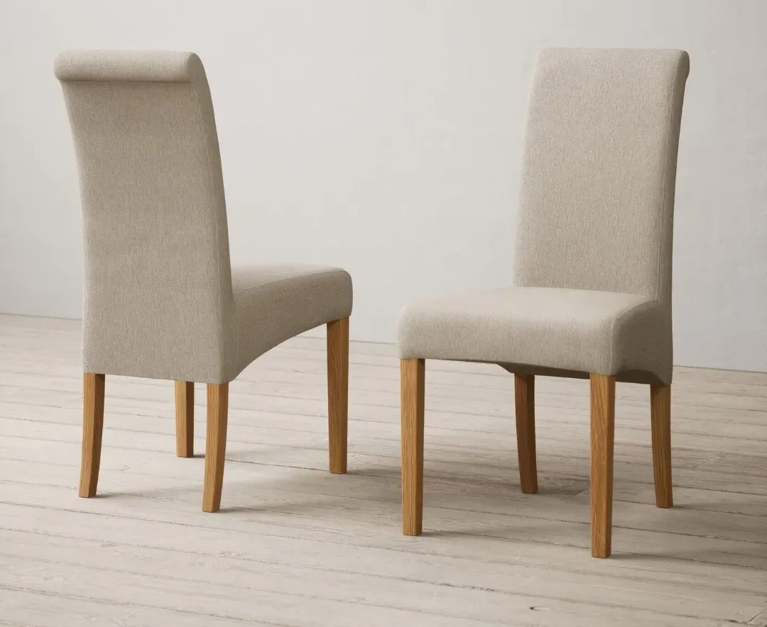 Buxton Extendable Dining Table & 6 Scroll Back Chairs - Oak, Solid Wood product