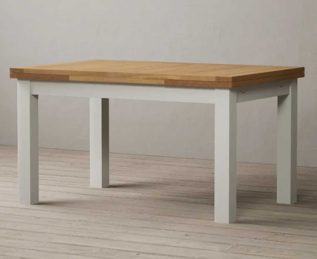 Buxton Extendable Dining Table - Signal White, Solid Oak product