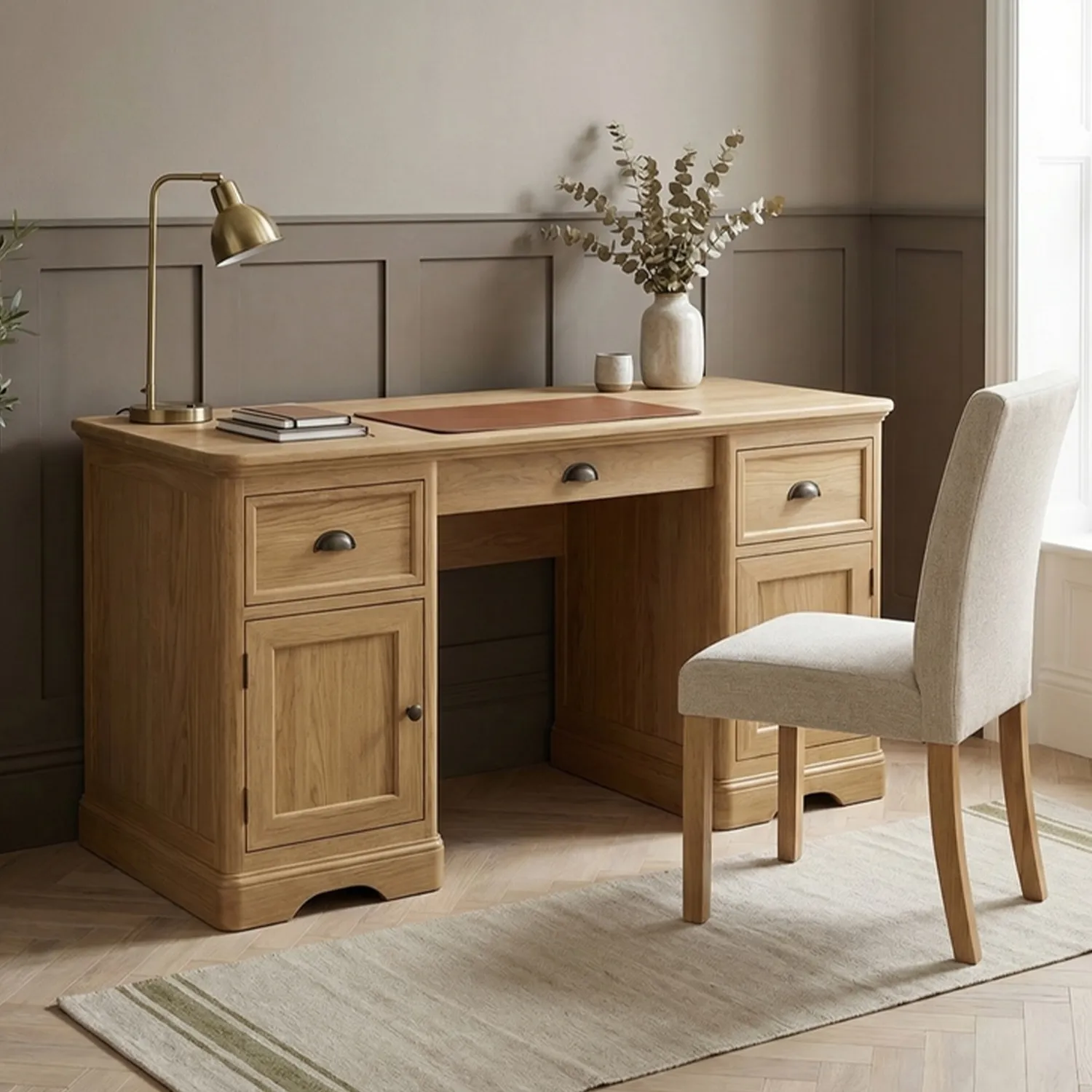 Cambridge Computer Desk - Oak, Solid Oak product