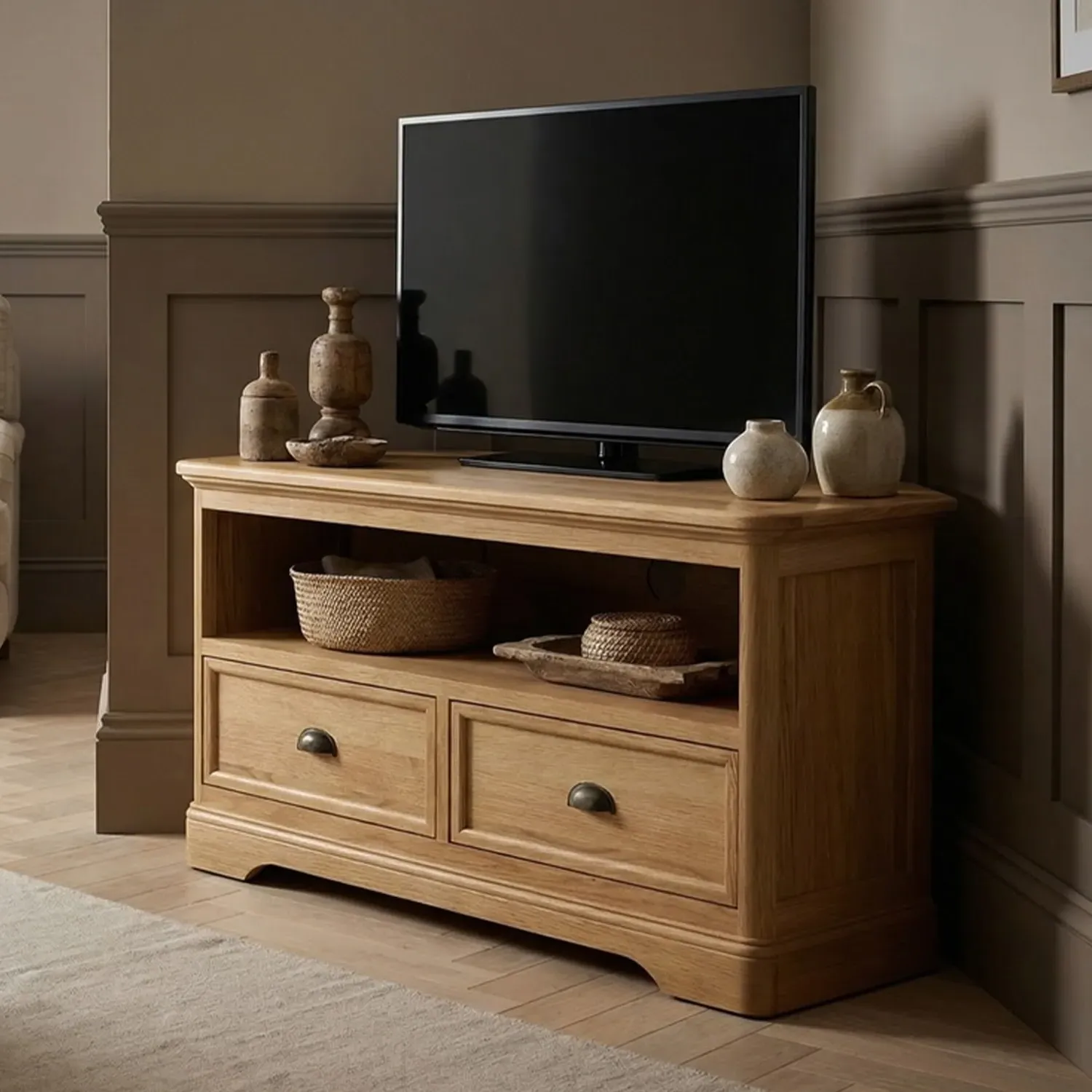 Cambridge Corner TV Cabinet - Oak, Solid Oak product