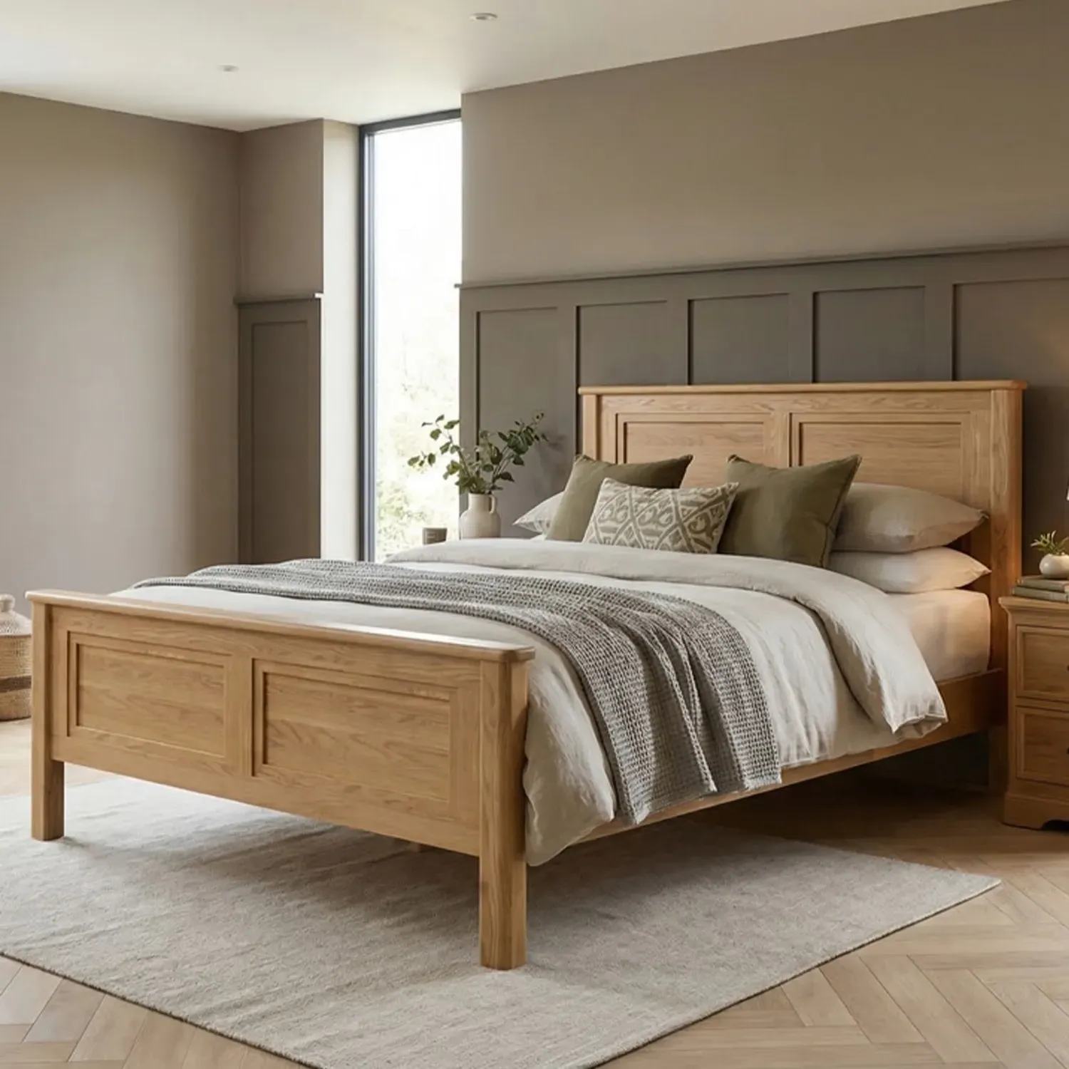 Cambridge Double Bed Frame - Oak, Solid Oak product