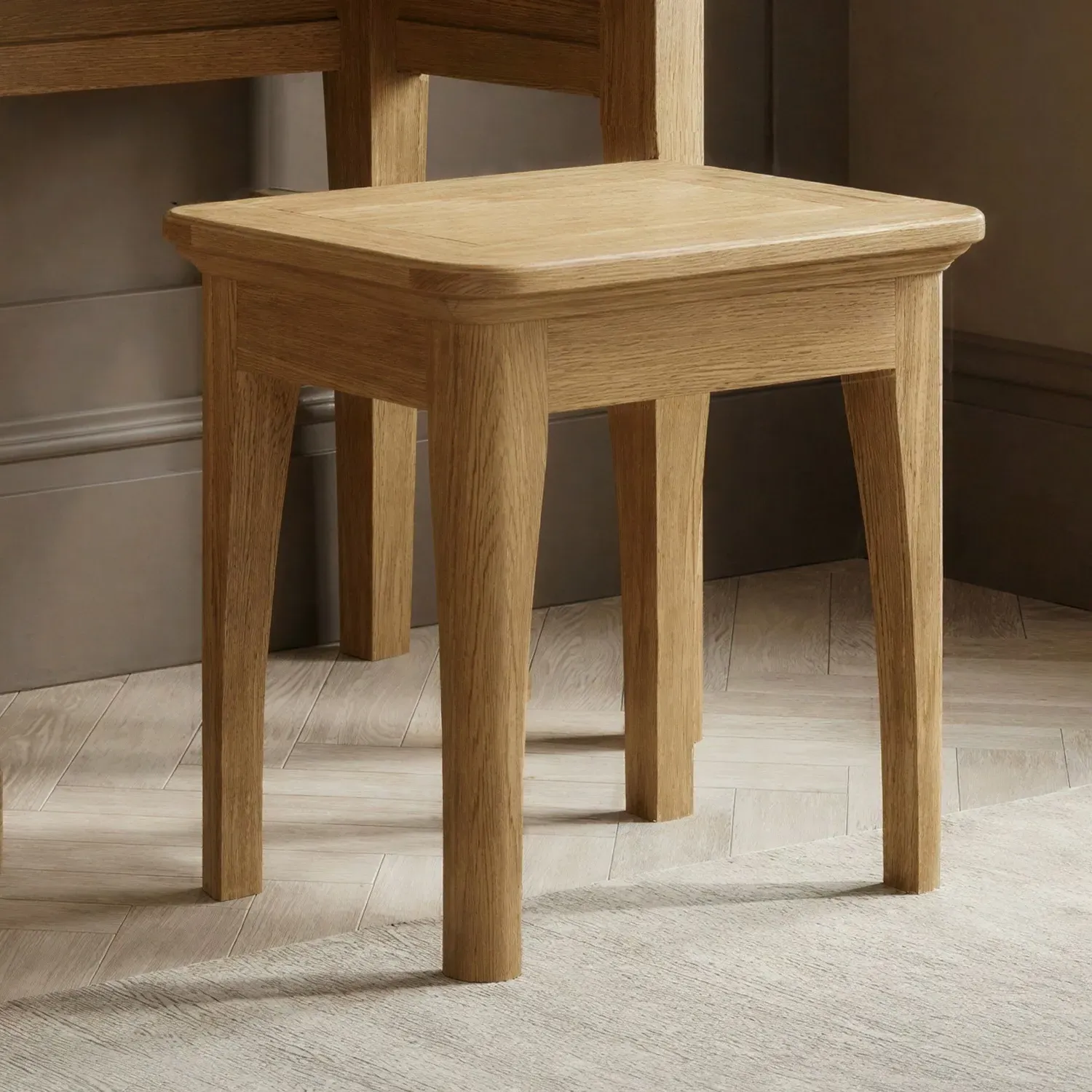 Cambridge Dressing Stool - Oak, Solid Wood product