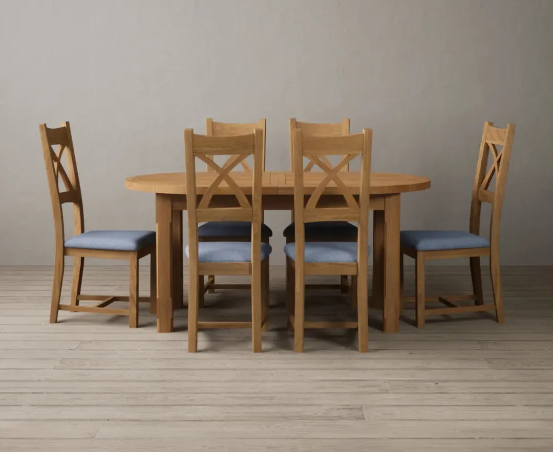 Caversham Oval Extendable Dining Table & 6 Chairs - Oak, Solid Oak product
