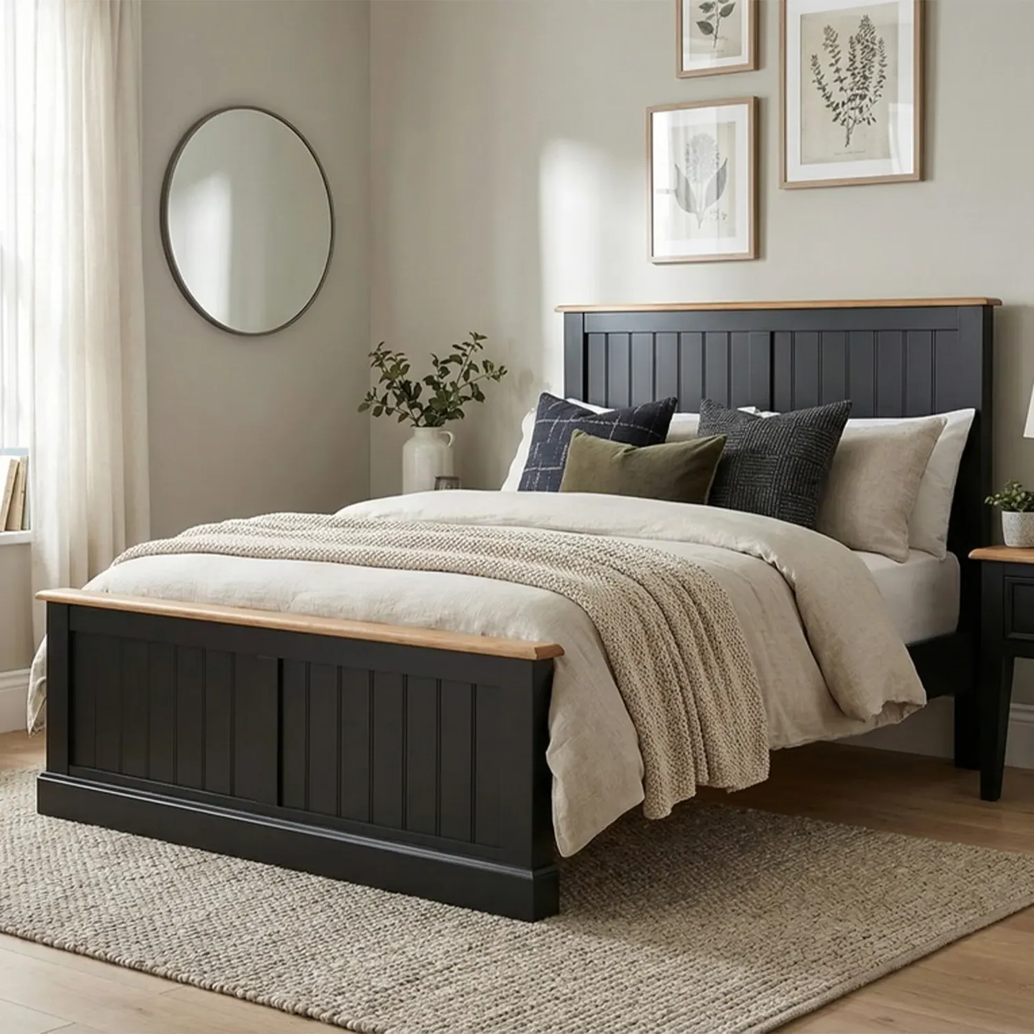 Charlton Double Bed - Black, Oak product