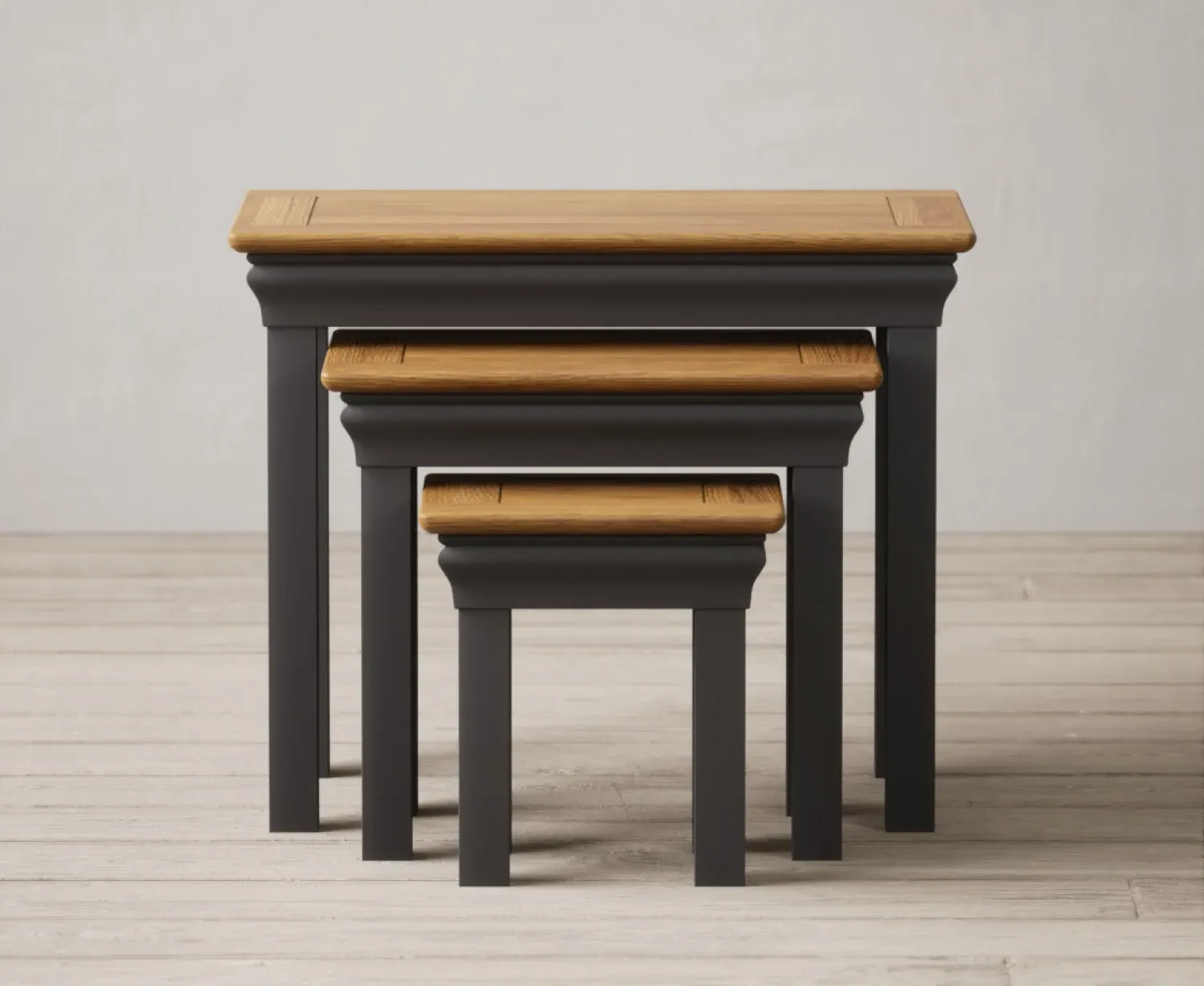Charwood Nest of Tables - Charcoal, Solid Oak product