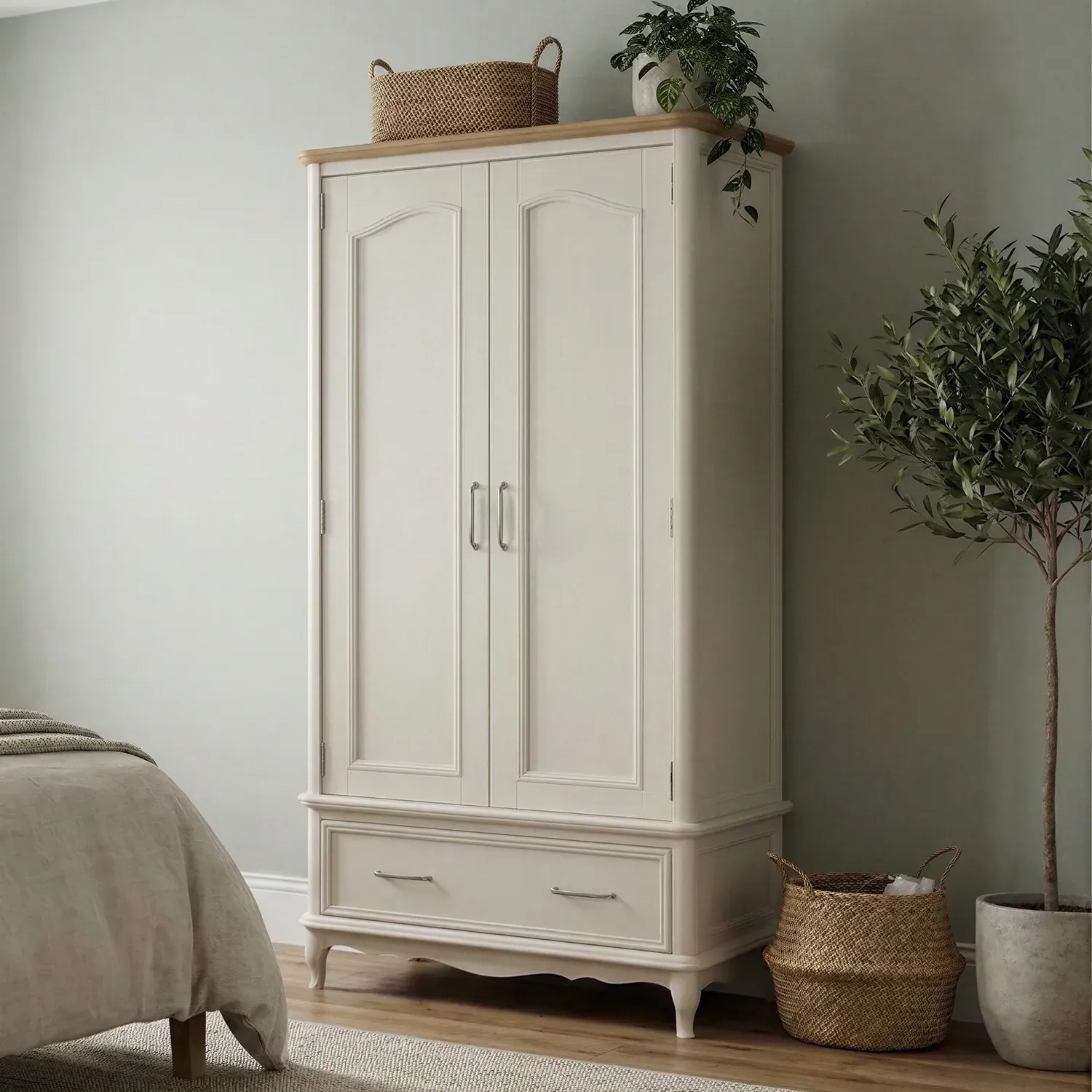 Chateau Double Wardrobe - White, Oak product