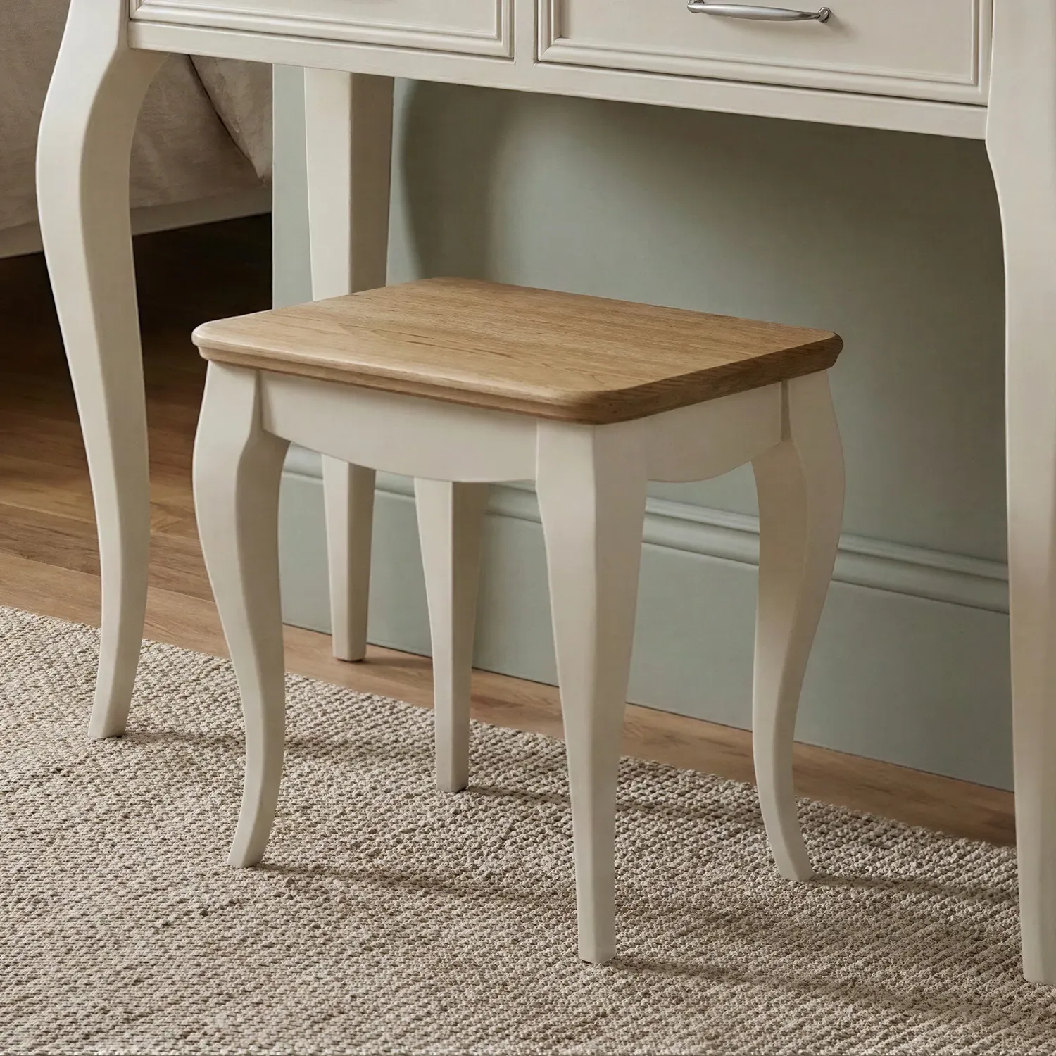 Chateau Dressing Table Stool - White, Oak product