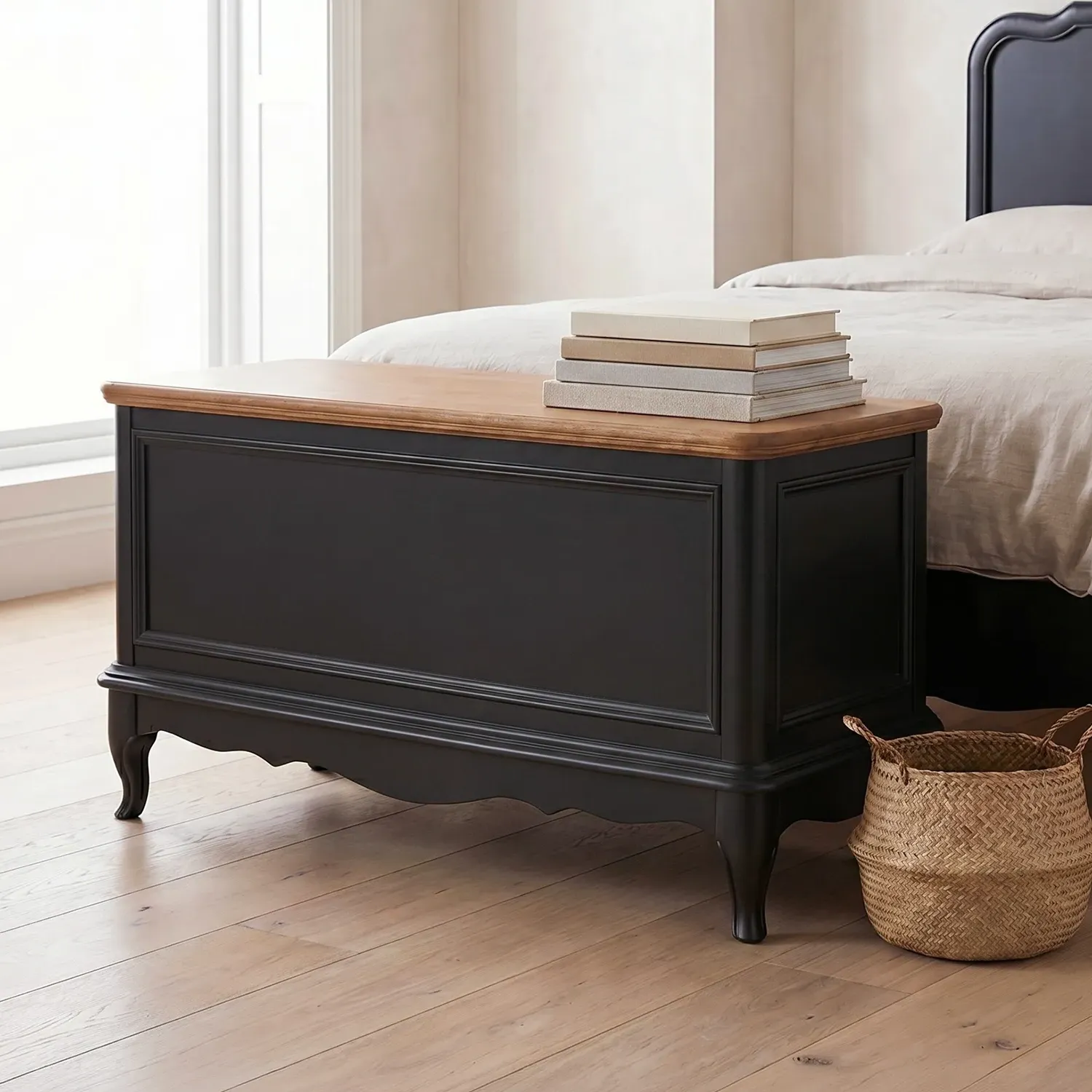 Chateau Noir Blanket Box - Black, Oak product