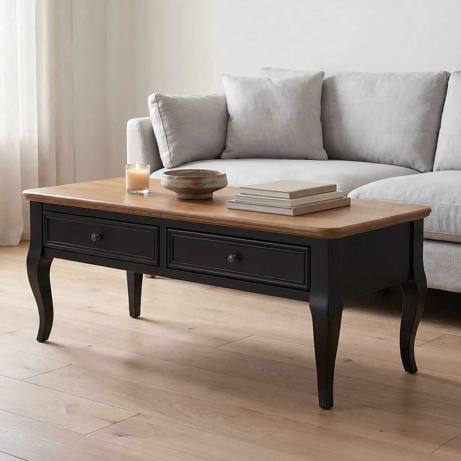 Chateau Noir Coffee Table - Black, Oak product