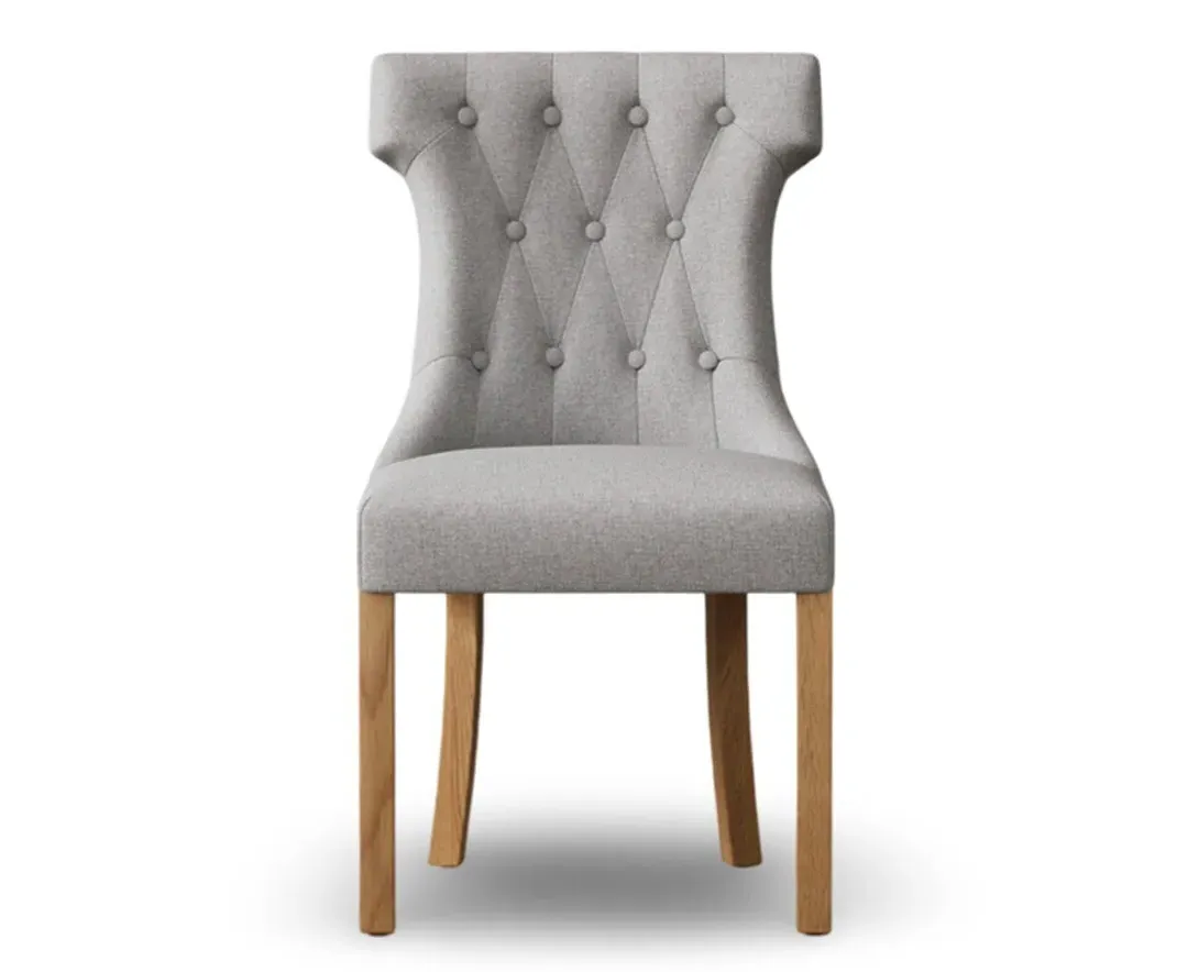 Clara Set of 2 Dining Chairs - Grey, Fabric product