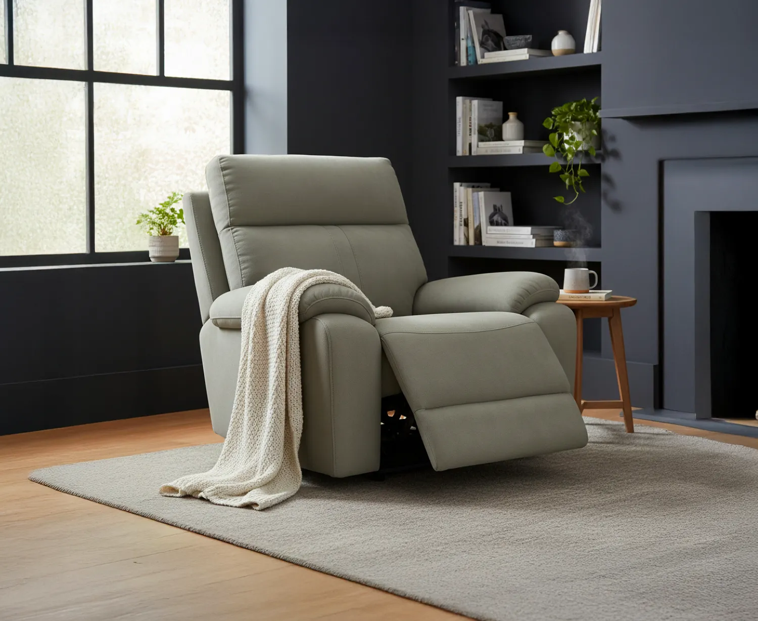 Cooper Reclining Armchair - Taupe, Fabric product