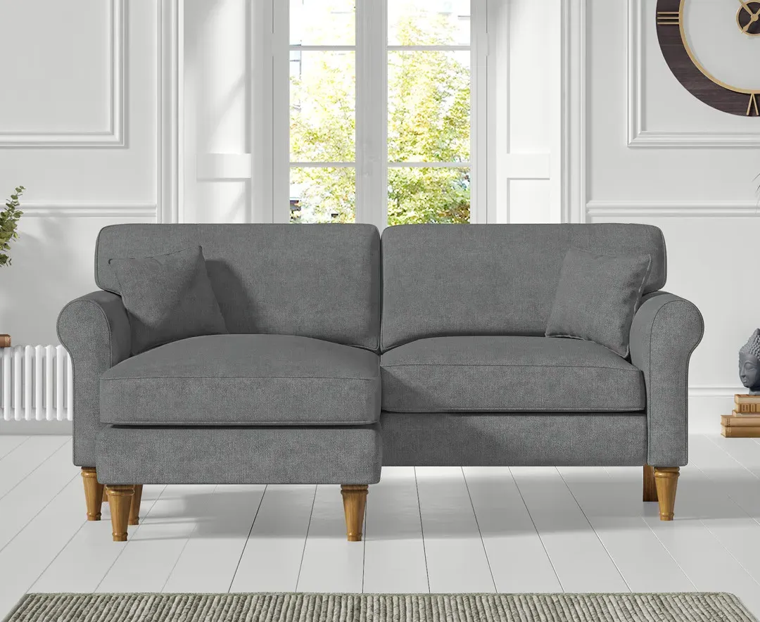 Darwin L-Shaped Corner Sofa with Chaise - Charcoal Grey, Fabric product