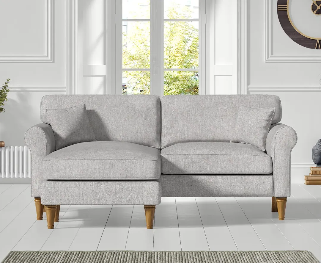 Darwin Right Hand Facing Chaise Corner Sofa - Light Grey, Fabric product