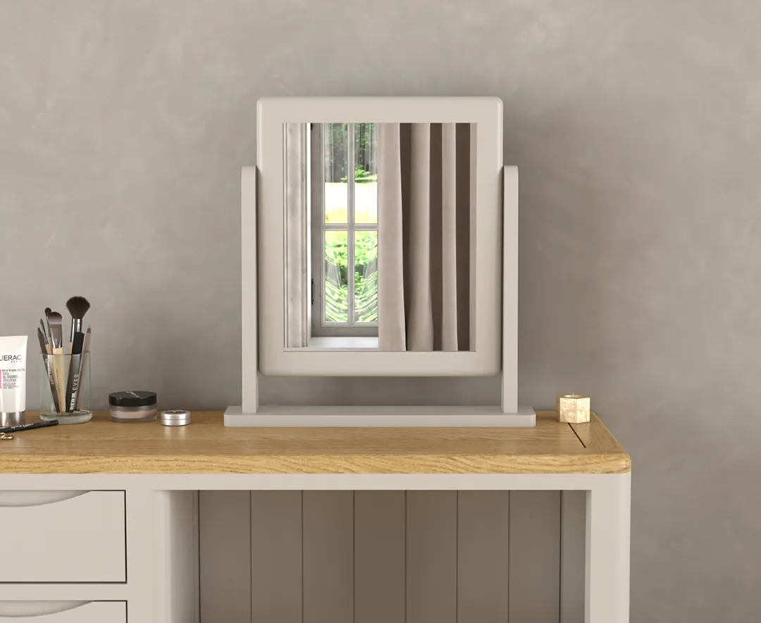 Dressing Table Mirror - White, Solid Hardwood product