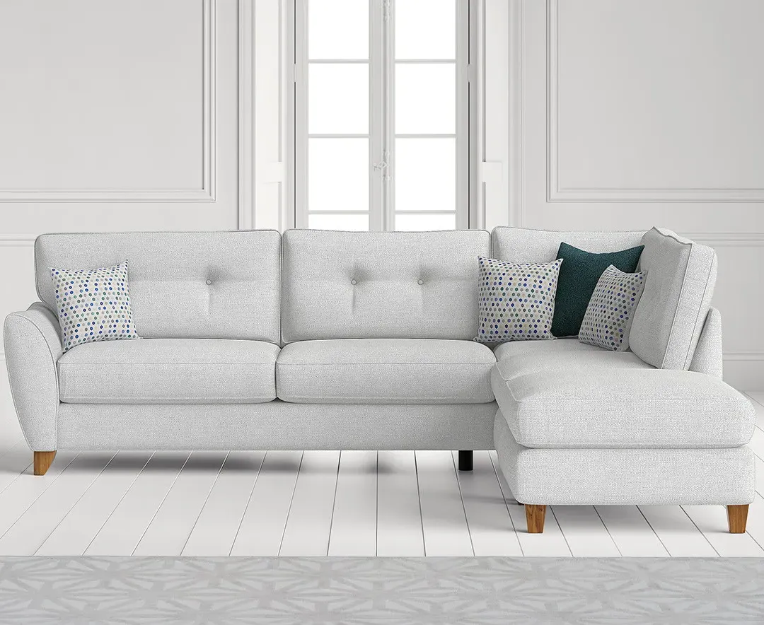 Florin L-Shaped Corner Chaise Sofa - Light Grey, Fabric product