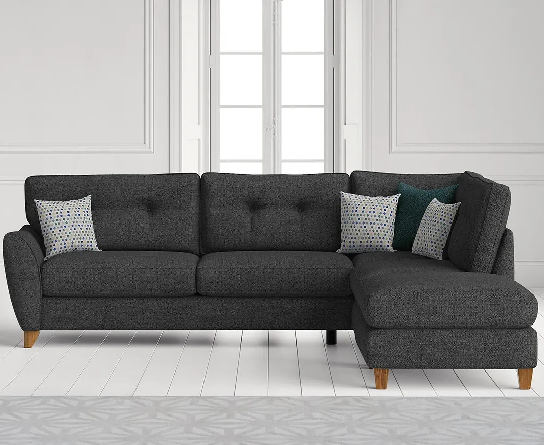 Florin Left Hand Facing Corner Chaise Sofa - Charcoal Grey, Fabric product