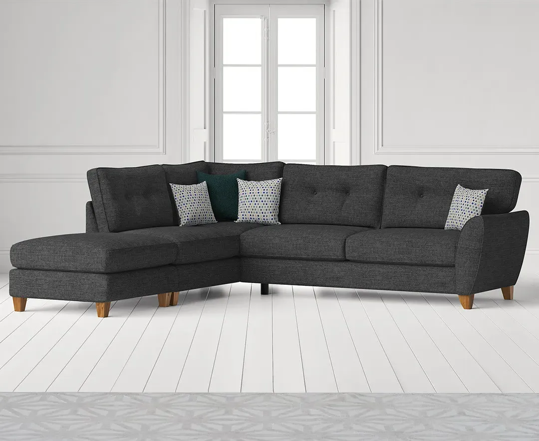 Florin Right Hand Facing Corner Chaise Sofa - Charcoal Grey, Fabric product