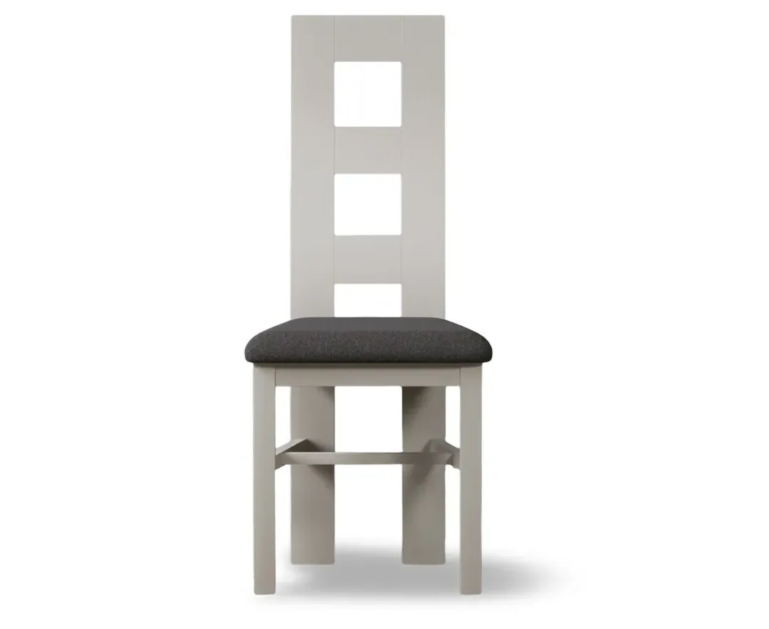 Flow Back Set of 2 Dining Chairs - Charcoal Grey, Solid Wood product