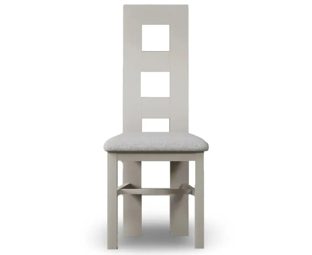 Flow Back Set of 2 Dining Chairs - Light Grey, Solid Wood product