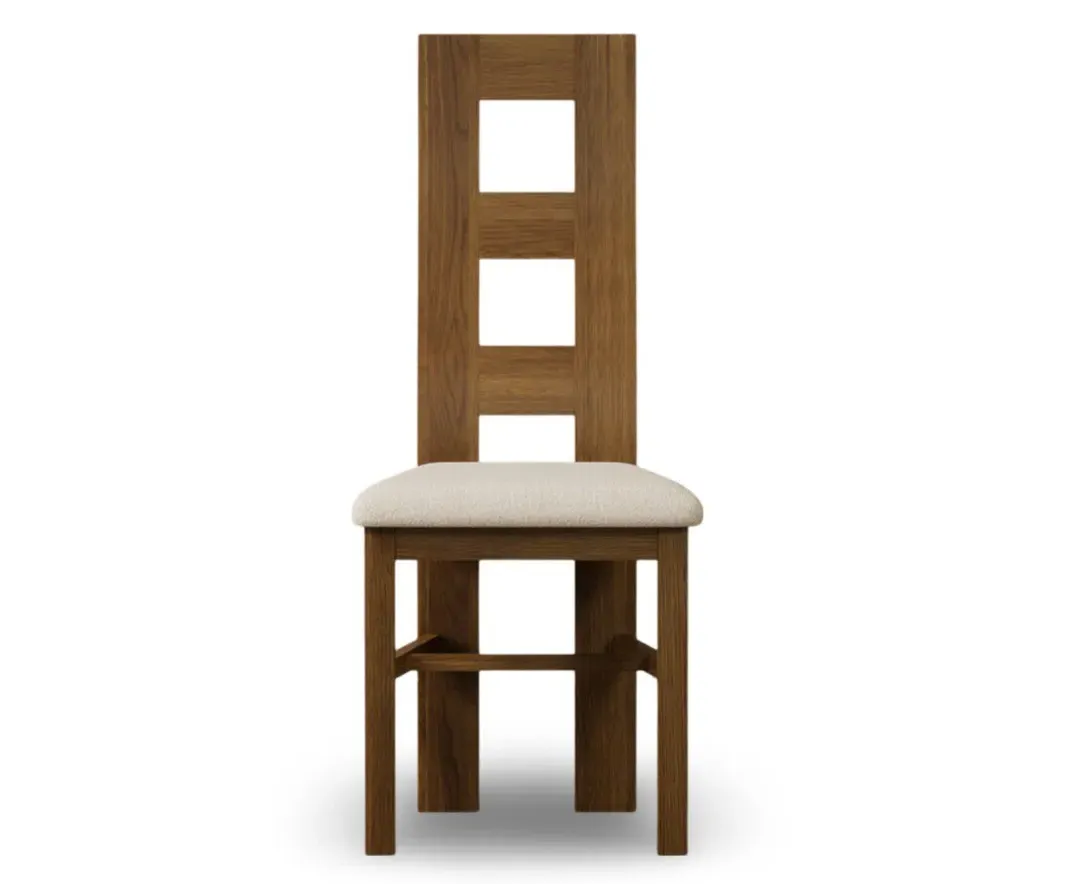Flow Back Set of 2 Dining Chairs - Linen, Solid Oak product
