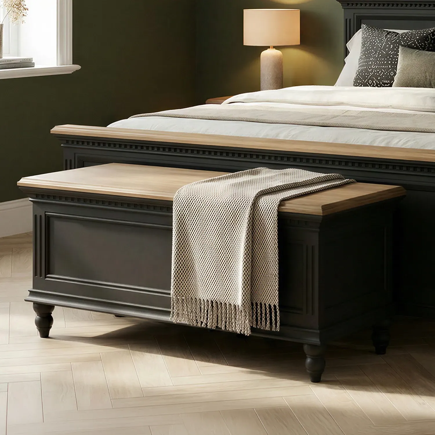 Francis Blanket Box - Charcoal, Oak product