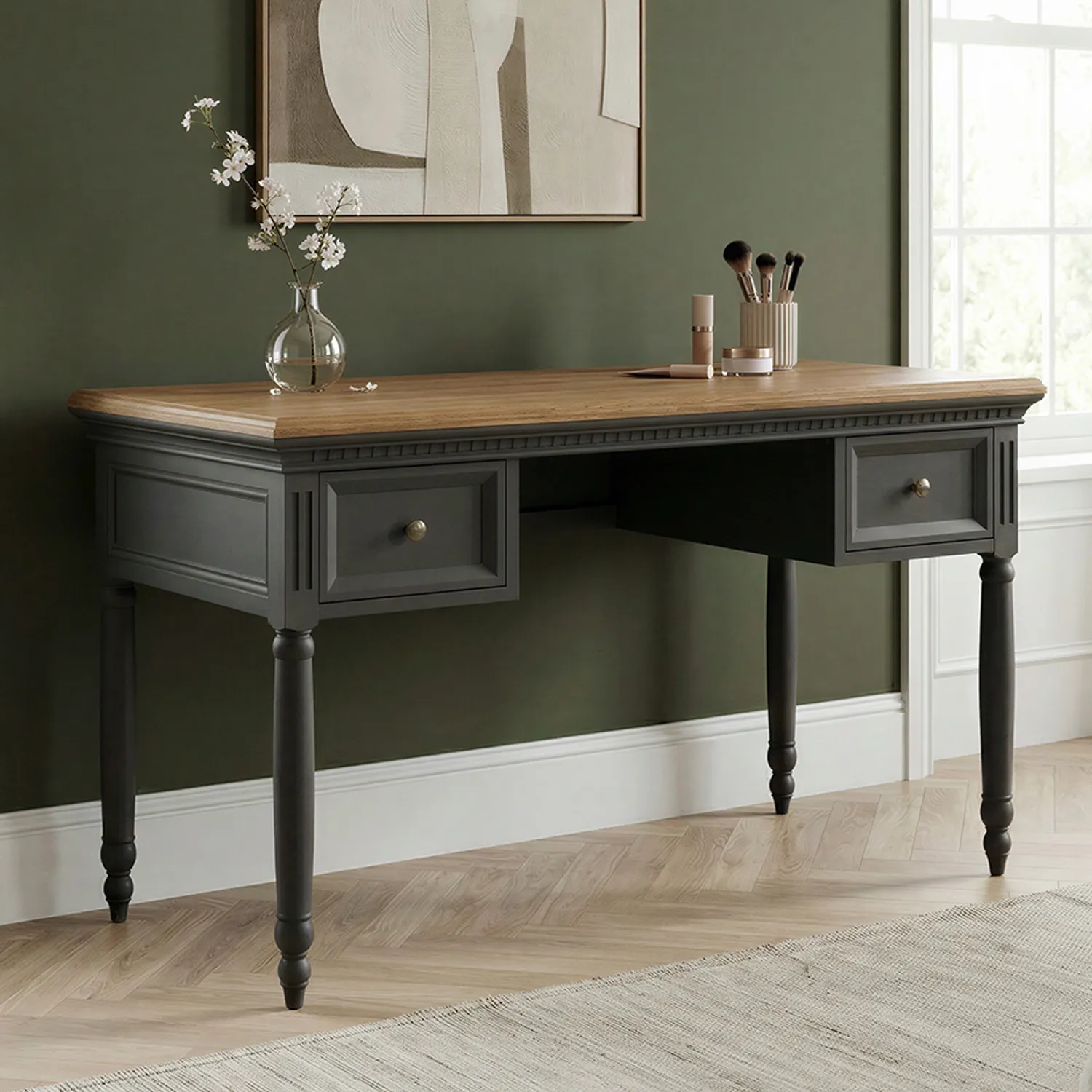 Francis Dressing Table - Charcoal, Oak product