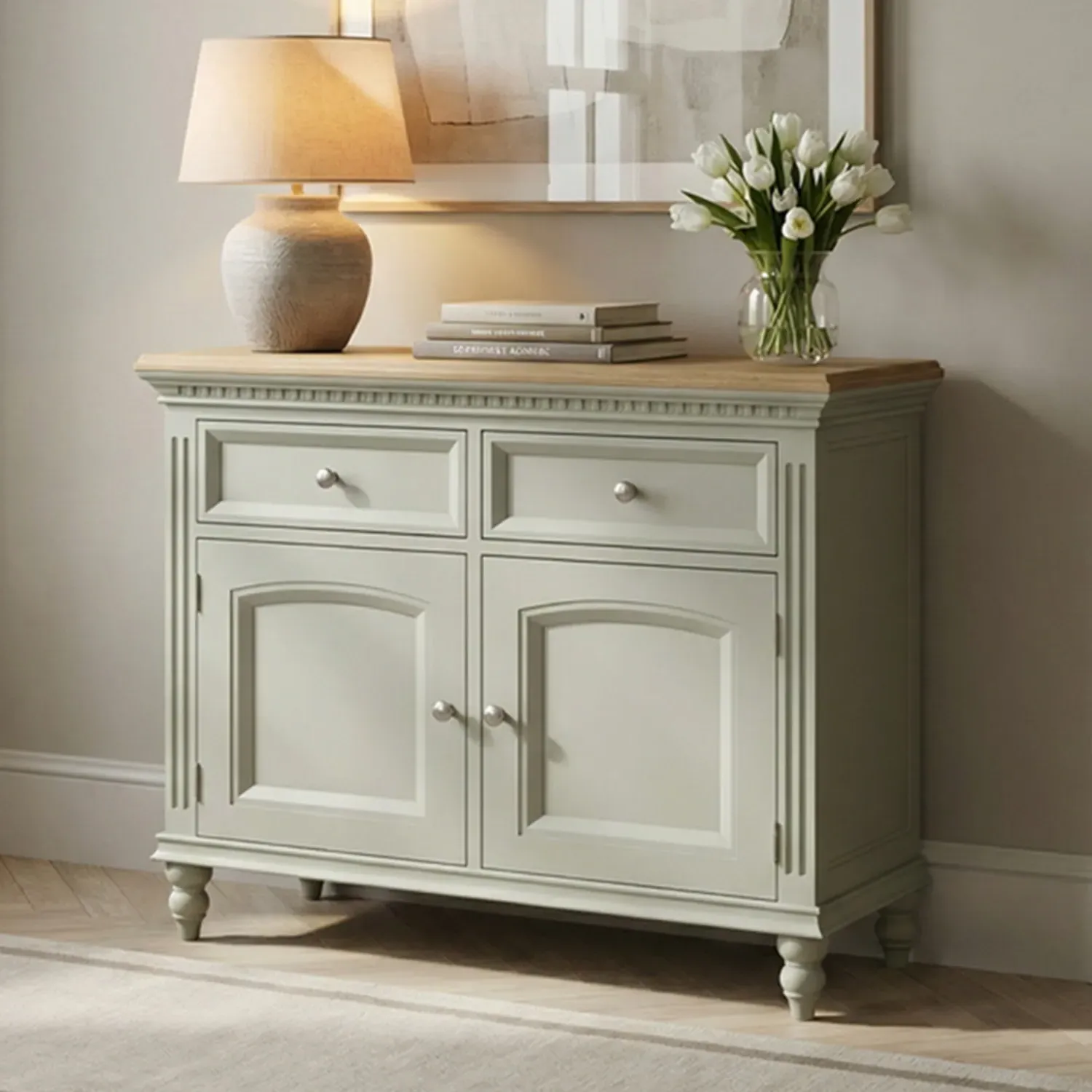 Francis Small Sideboard - Soft Green, Oak product
