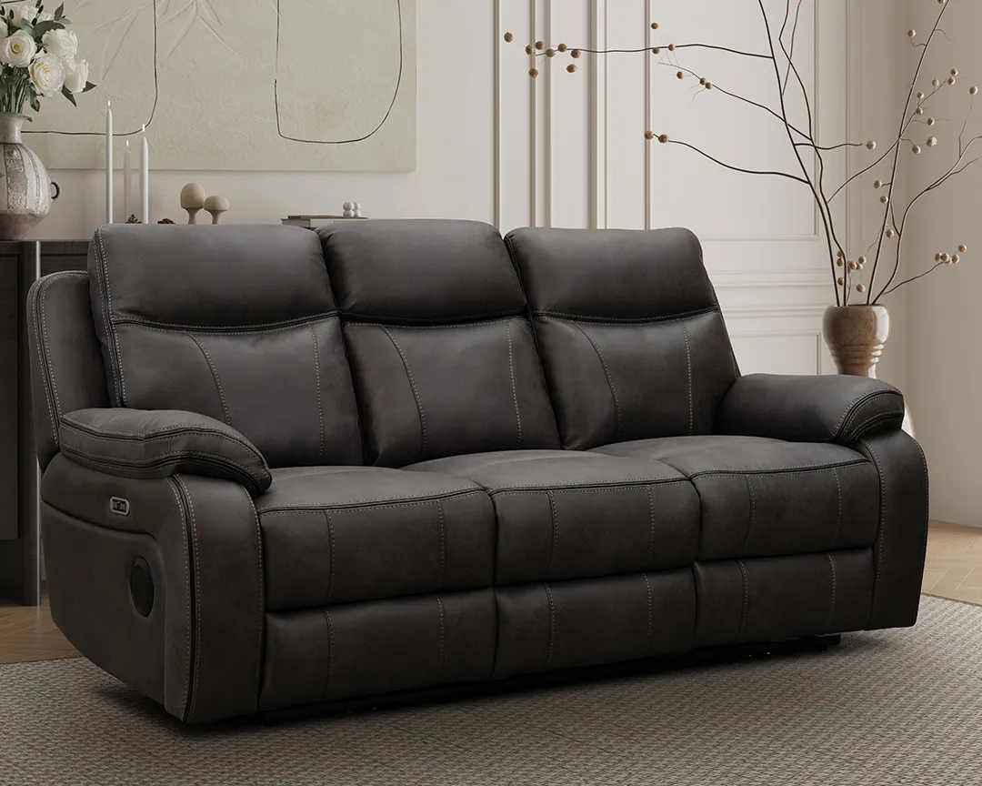 Hanson 3-Seater Reclining Sofa - Dark Grey, Fabric product