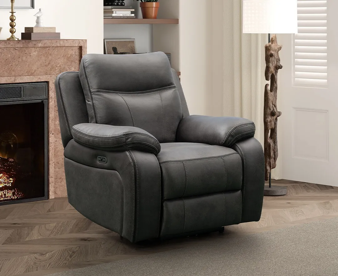 Hanson Reclining Armchair - Dark Grey, Fabric product