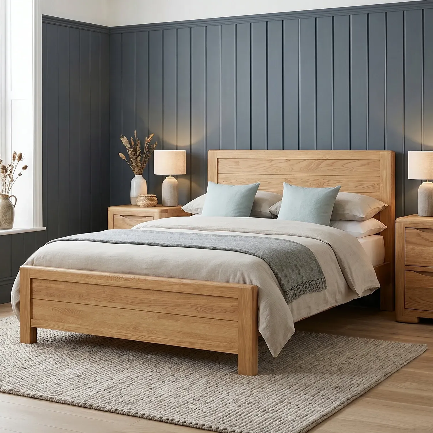 Harper Double Bed Frame - Oak, Solid Oak product