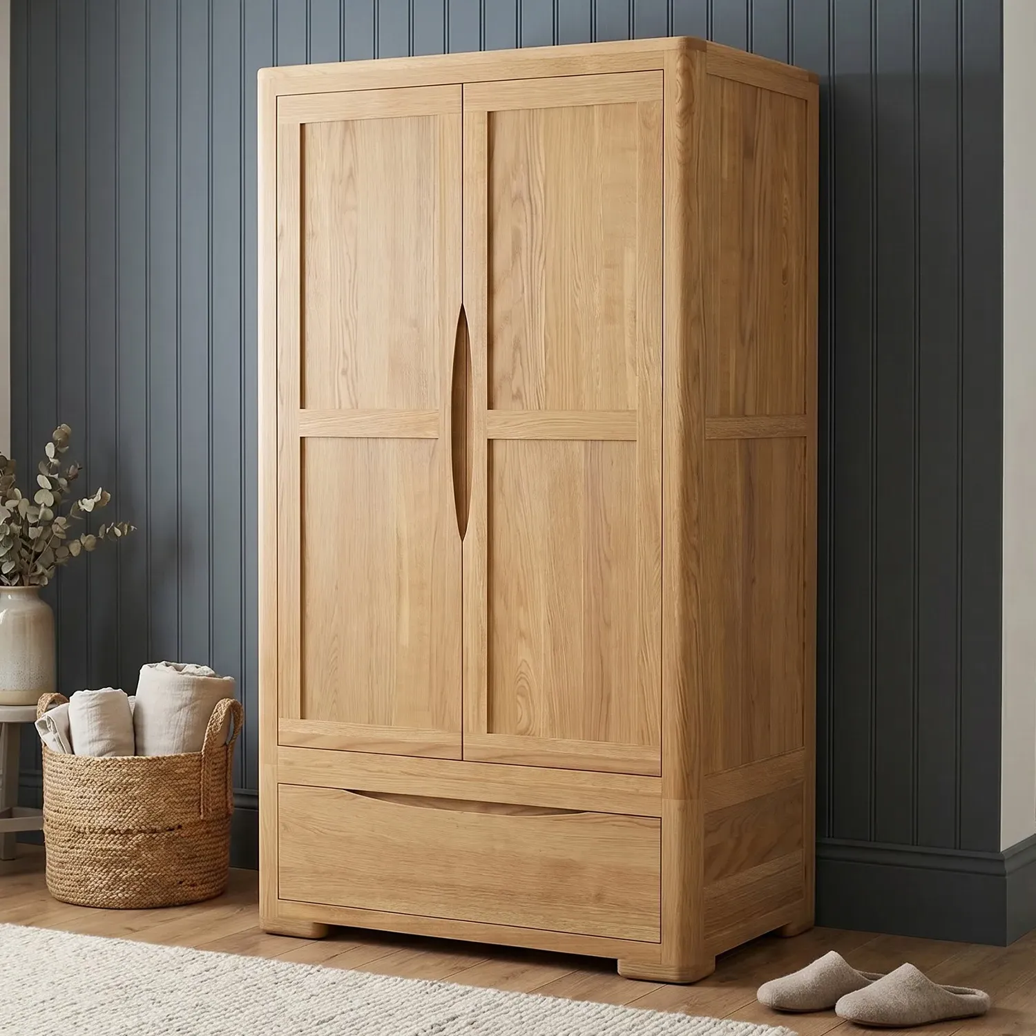 Harper Double Wardrobe - Oak, Solid Oak product