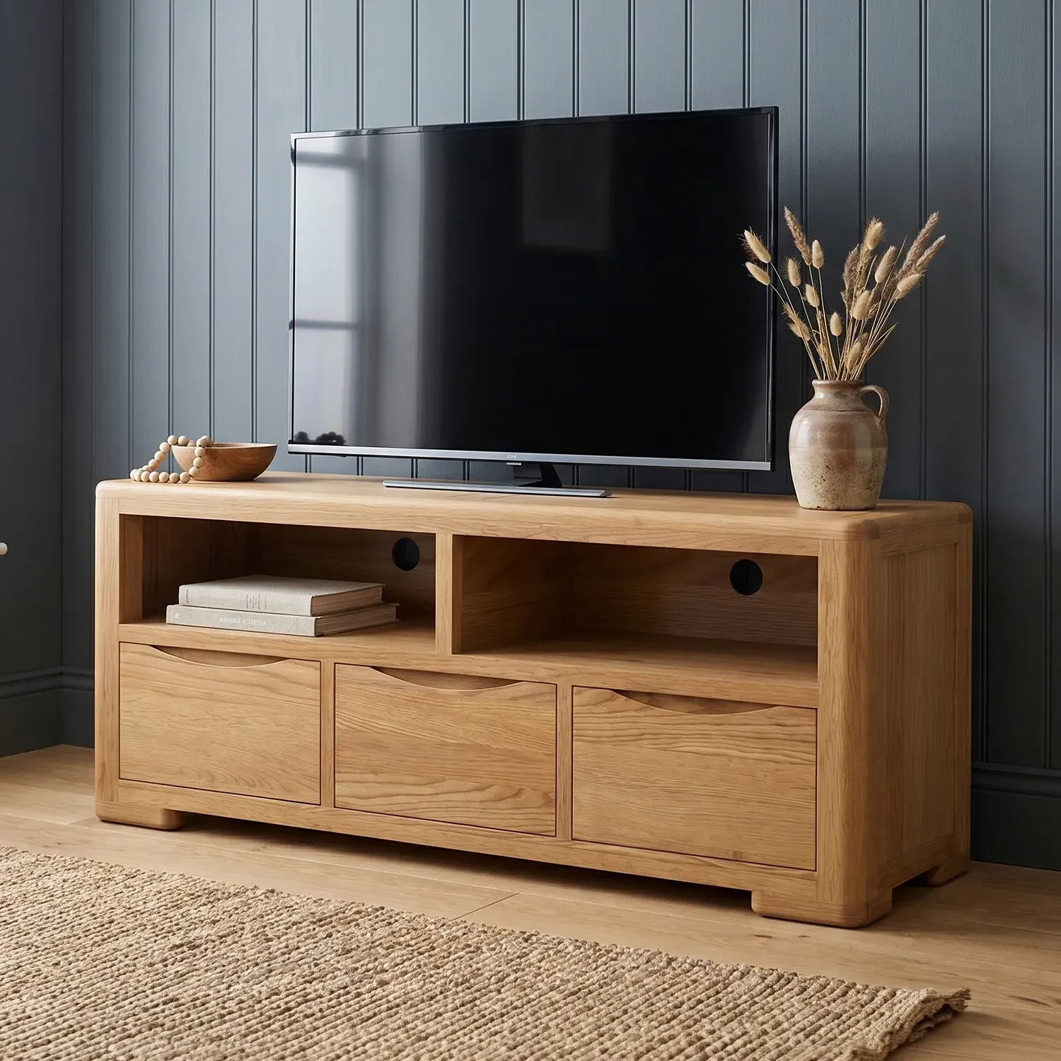 Harper Large TV Cabinet - Oak, Solid Oak product